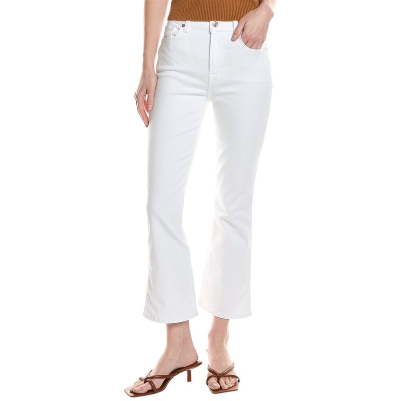 7 For All Mankind Womens High-Waist Casablanca Slim Kick Jean, White